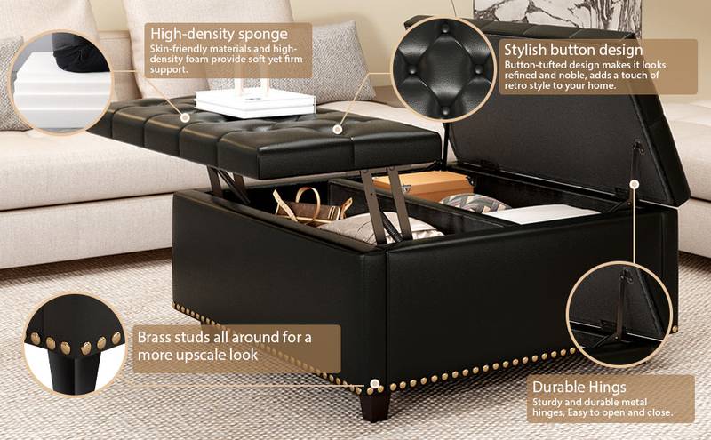 Chic Storage Ottoman with Stylish Footrest