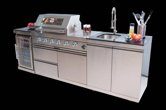 Ultimate Outdoor Kitchen Grill with Wine Cooler & Storage