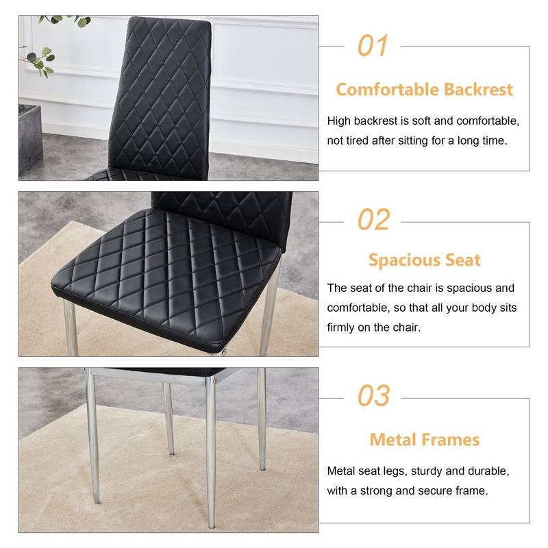 Chic Checkered Dining Chair Set