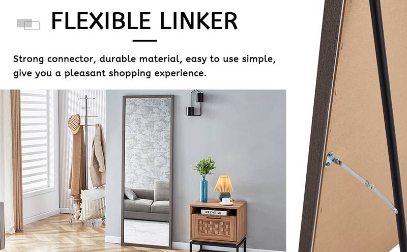 Elegant Gray Wood Full-Length Mirror