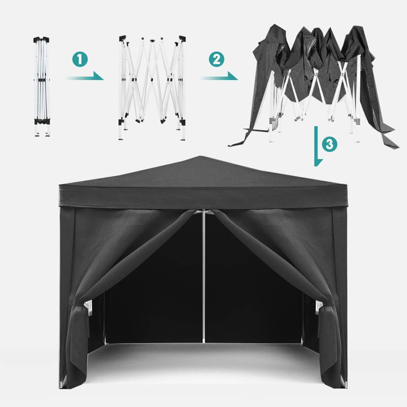 Pop-Up Party Canopy with Sidewalls and Weight Bags