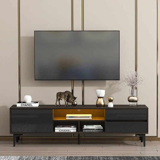 Chic LED TV Console with Stylish UV Drawers