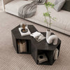 Charming Hexagonal Coffee Table Set in Sumac Wood