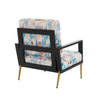Chic Retro Floral Velvet Armchair with Gold Accents