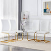 Elegant Arch Dining Chairs - Set of 4 White with Gold Legs