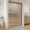 Matte Black Sliding Shower Door with Clear Glass