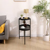 Chic Black Storage Side Table for Living Room