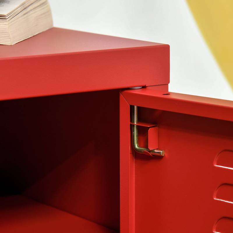 Chic Red Locker End Table