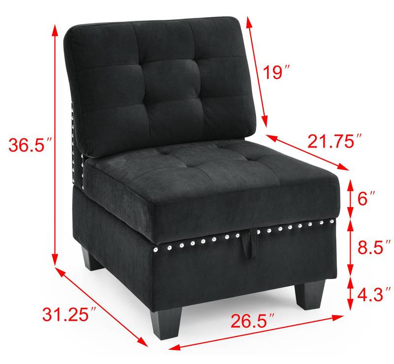 Velvet U-Shaped Modular Sofa Set