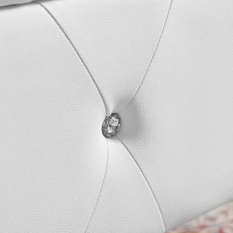 Cozy White Storage Bench with Padded Seat