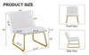 Chic White Armless Sofa Chair with Gold Legs