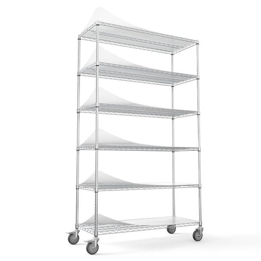 Heavy-Duty Adjustable Wire Shelving with Wheels