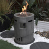 Cozy Outdoor Gas Fire Pit with Lava Stones & Rain Cover