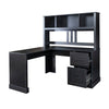 Chic Antiqued Black Home Office Desk with Hutch