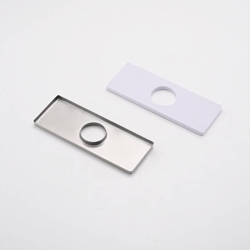 Sleek Stainless Steel Bathroom Faucet with Deckplate and Drain