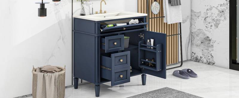 Sleek Bathroom Vanity with Stylish Sink and Ample Storage