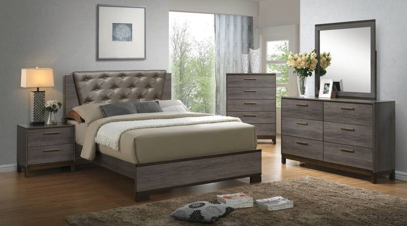 Chic Two-Tone Nightstand with Brass Accents
