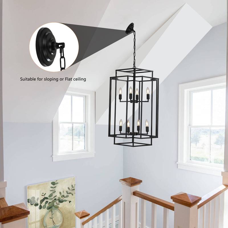 Chic Black Lantern Pendant Chandelier