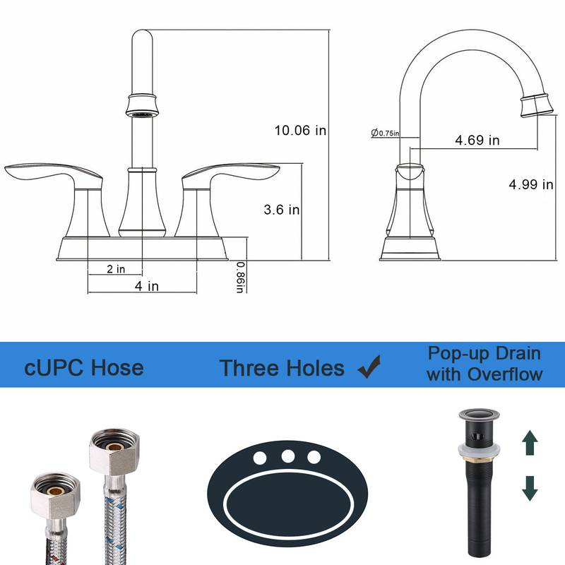 Elegant Bronze Bathroom Faucet with Pop-Up Drain