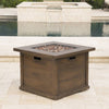 Cozy Brown Square Gas Fire Pit