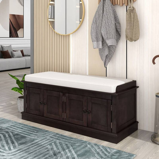 Cozy Shoe Storage Bench with Cushioned Top