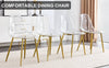 Chic Crystal Dining Chairs - Set of Four with Gold Legs