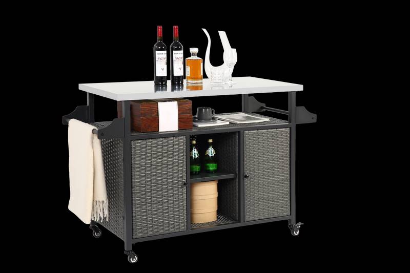 Stylish Rolling Outdoor Bar Cart