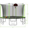 Bounce & Shoot Trampoline with Safety Net & Ladder - Green Edition