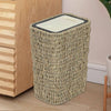 Chic Boho Rattan Trash Can with Lid