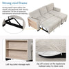 Chic Light Gray Chaise Lounge with Hidden Storage and USB Charger
