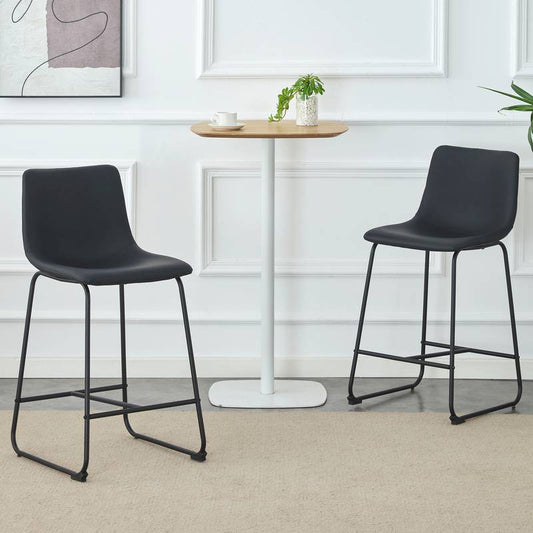 Sleek Black PU Bar Stool – Perfect for Modern Spaces