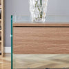 Chic Glass-Top Nightstand with Drawers