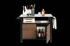 Wicker Rolling Outdoor Kitchen Cart with Stainless Steel Top