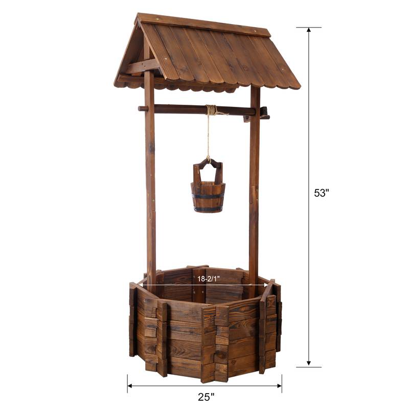 Charming Rustic Wishing Well Planter for Outdoor Spaces