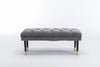 Chic Velvet Tufted Bench with Metal Legs