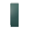 Chic Green Cabinet with Glass Doors and Open Storage