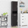 Sleek Slim Floor Cabinet with Adjustable Shelves - Black