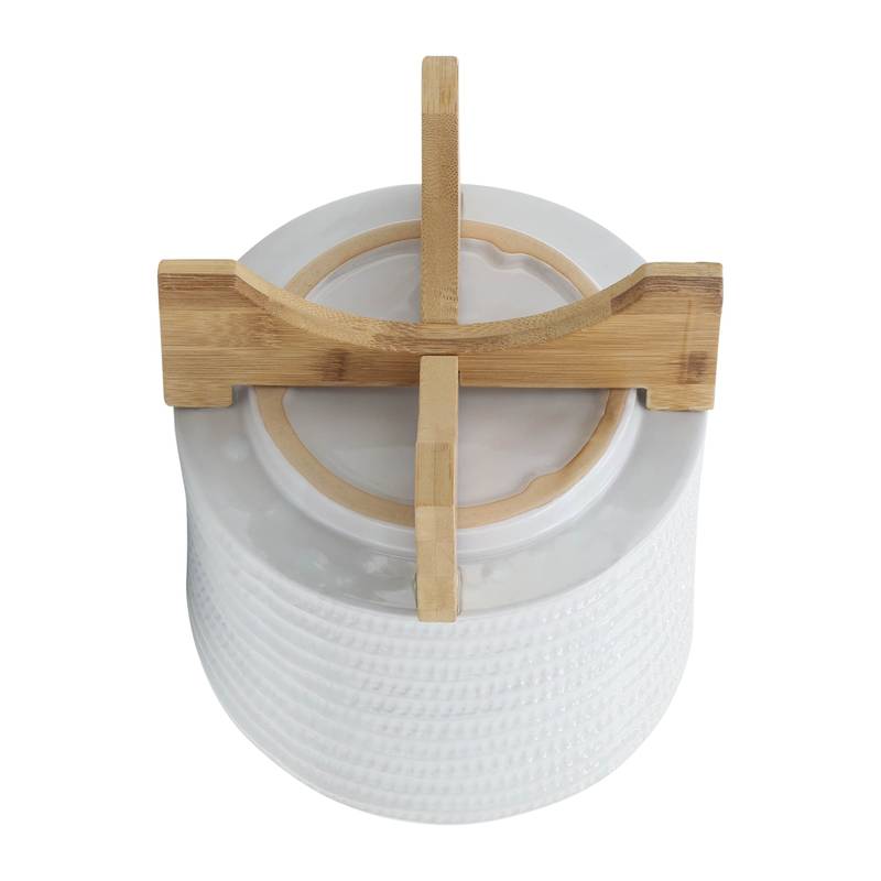 Stylish Textured White Planter with Stand