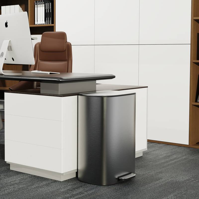 Sleek Soft-Close Kitchen Trash Can with Foot Pedal