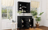 Sleek Black Bathroom Vanity with Mirror & Soft-Close Storage
