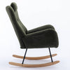 Cozy Rocking Chair with Pocket - Soft Teddy Fabric Glider in Dark Green