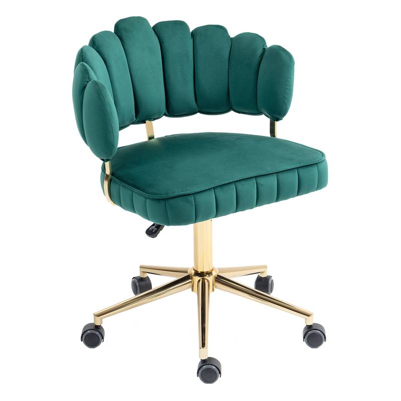 Emerald Velvet Swivel Desk Chair