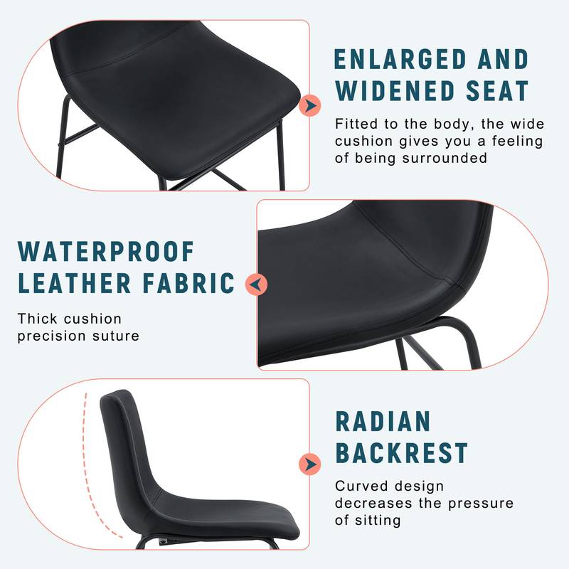 Sleek Black PU Leather Chair