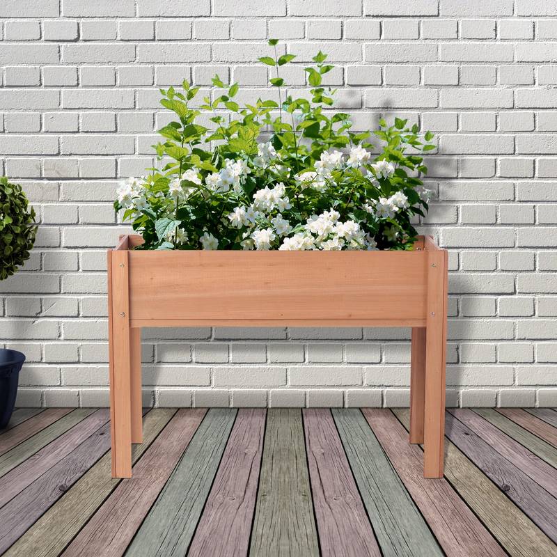 Elevated Wooden Garden Planter Box