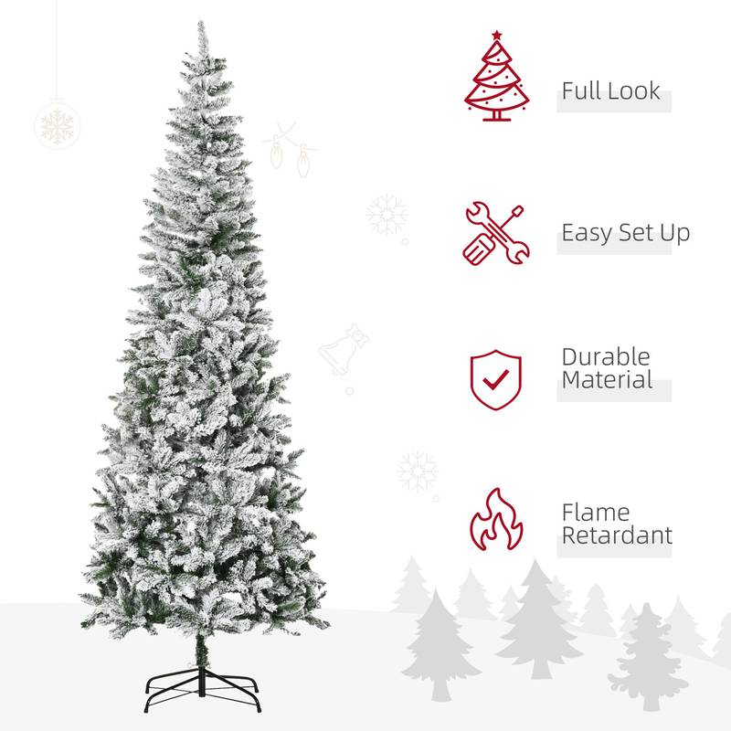 Frosted Elegance Slim Pine Christmas Tree