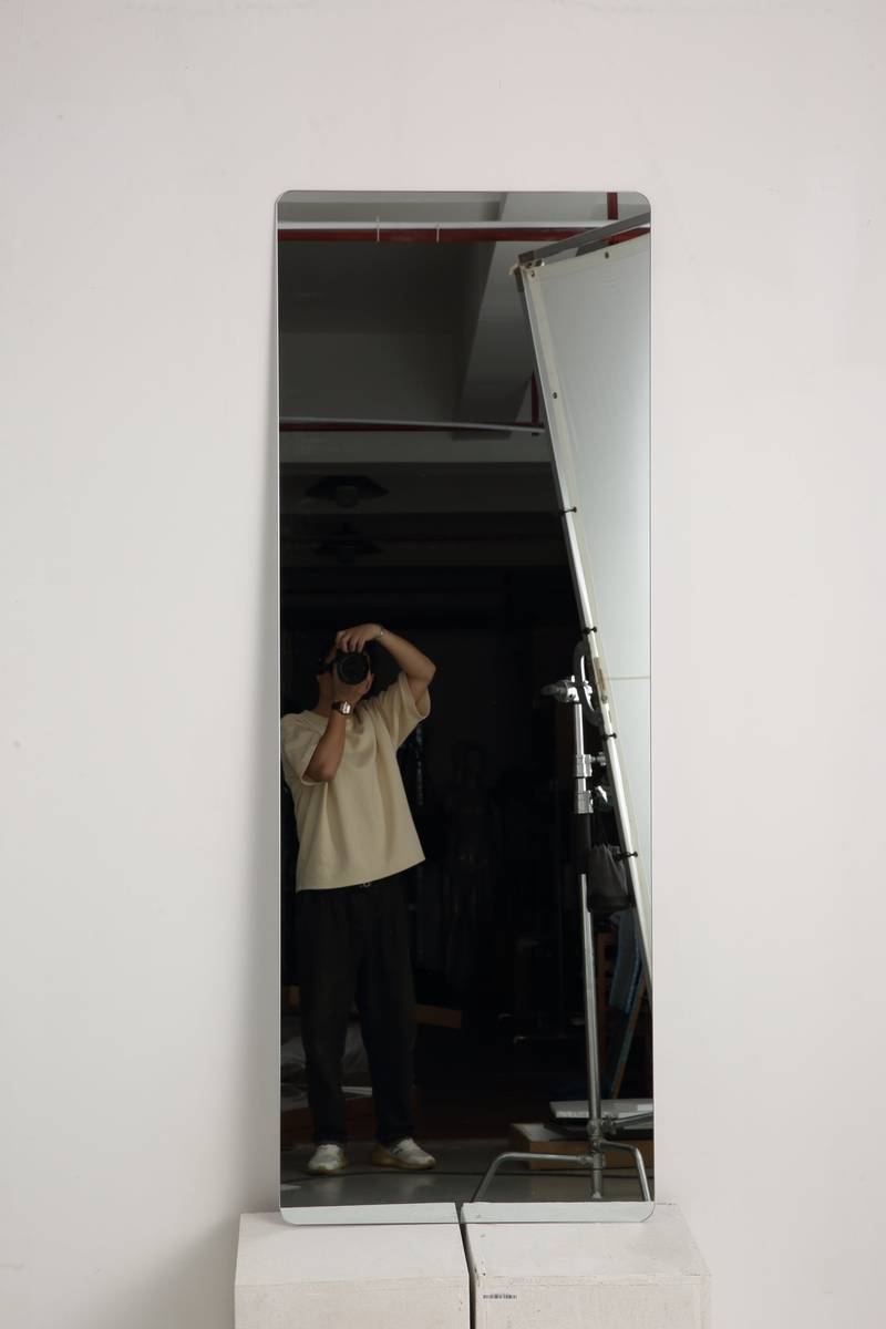 Elegant Round Corner Full Body Mirror - Stylish & Safe for Any Room