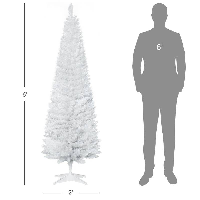 Slim White Pencil Christmas Tree