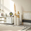 Chic Droplet Trio: Modern White Metal Vases