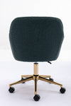 Chic Green Teddy Swivel Chair with Gold Legs
