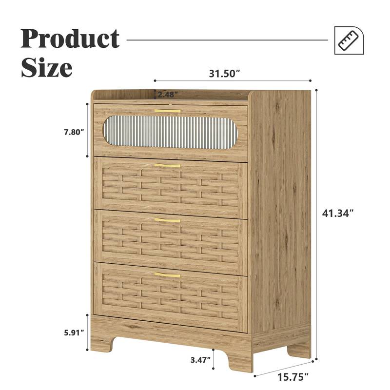 Chic Wood 4-Drawer Dresser: Stylish Storage for Any Room